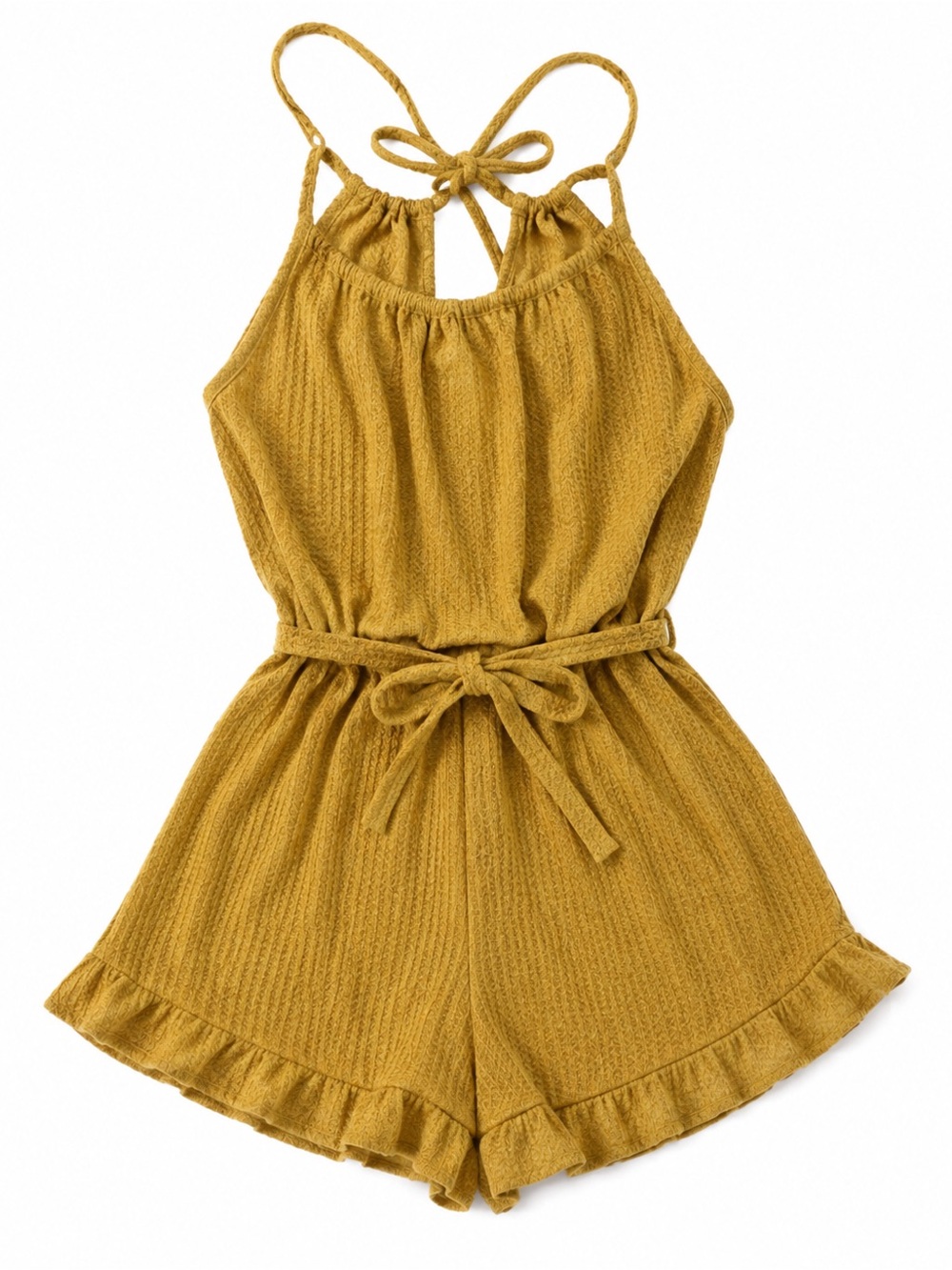 Caution To The Wind Mustard Jumpsuit